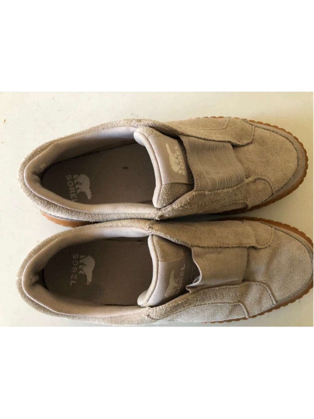 Size 8.5 Sorel Ona Ave Tan Suede Slip On Shoes Gorpcore Earthy Sporty Eco - Picture 11 of 12